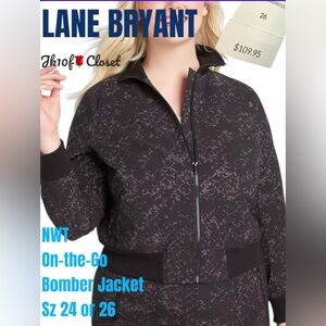 🌻NWT LANE BRYANT Sz24 or 26 BOMBER W/ POCKETS JACKET